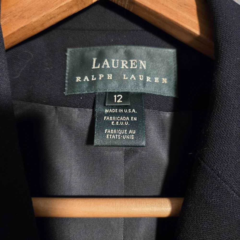 Lauren Ralph Lauren Black Women's Wool Crest Blazer - Picture 4 of 7